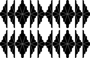 Abstract of traditional pattern. Design ethnic style black and white. Design print for illustration, texture, textile, wallpaper, background. Set 5