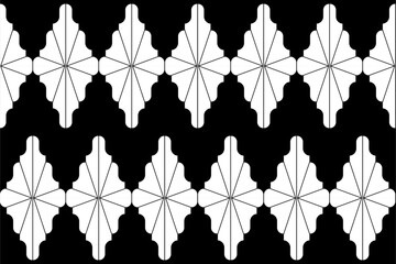 Naklejka premium Abstract of traditional pattern. Design ethnic style black and white. Design print for illustration, texture, textile, wallpaper, background. Set 10