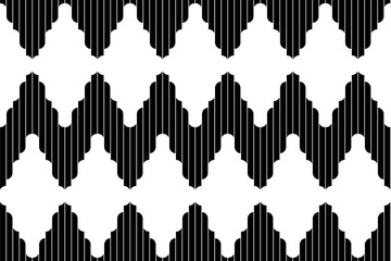 Abstract of traditional pattern. Design ethnic style black and white. Design print for illustration, texture, textile, wallpaper, background. Set 16