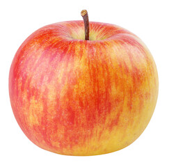 Red yellow apple isolated on transparent background
