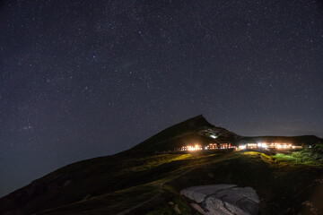 白馬岳と星空
