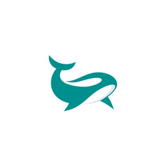 Obraz na płótnie Canvas colored whale logo on white background
