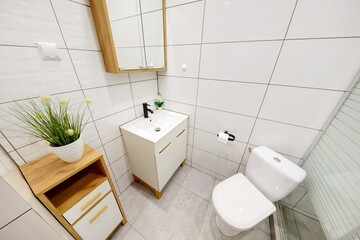 Piękna stylowa łazienka z kabiną prysznicową	 - obrazy, fototapety, plakaty