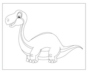 Coloring pages for kids vector illustration, isolated on a white background, with a fun, cute character- dinosaur 