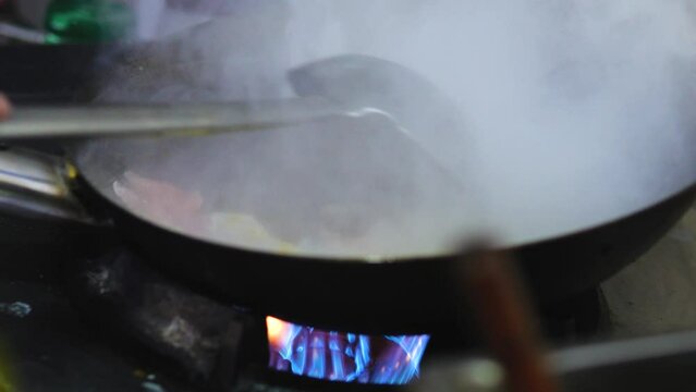 Cooking of local Sri Lankan food. Close up.