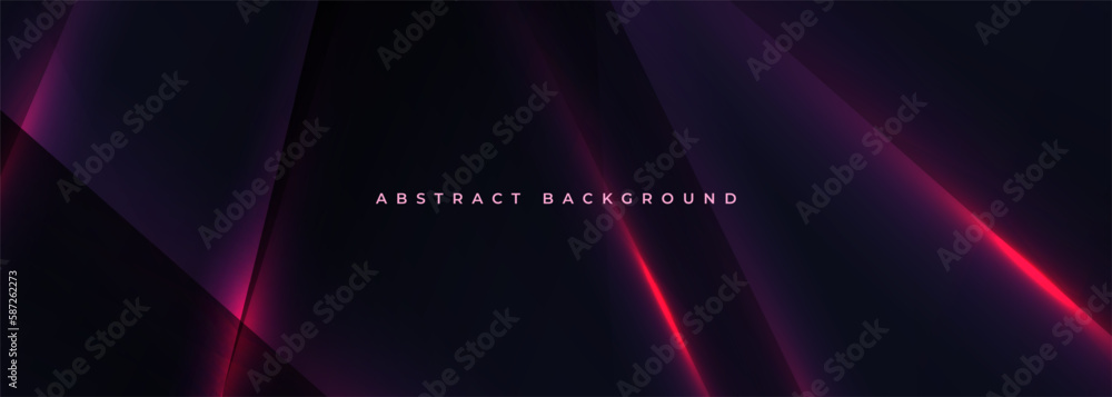 Poster black wide vector technology abstract background with glowing red light lines. modern futuristic des