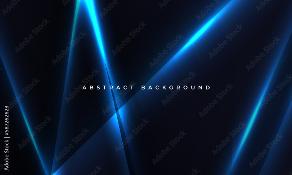 Aufkleber Abstract dark blue background with geometric dynamic glowing diagonal lines. Modern trandy abstract blue background for business, corporate, brochure, banner, cover or poster. Vector illustration