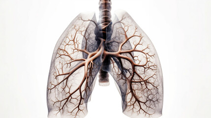 The anatomical human lung is a pair of organs that facilitate the exchange of oxygen and carbon dioxide between the air and the bloodstream. They are composed of bronchi, bronchioles, and alveoli, and