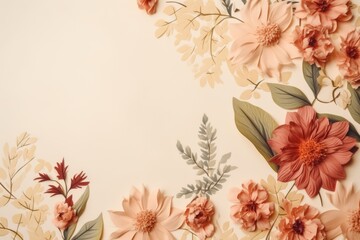 flowers on a cream colored background - space fot text