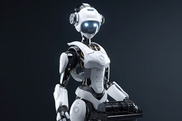 Futuristic robot illustration design by generative ai