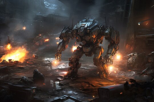 Futuristic robot illustration design by generative ai