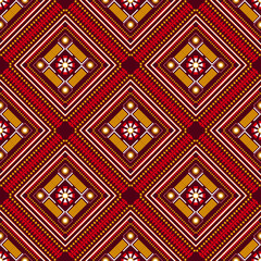beautiful ethnic abstract art. Ikat seamless pattern in tribal, folk embroidery, Mexican style.
 Aztec geometric art ornament print. Design for carpet, wallpaper, clothing, wrapping.