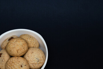 A  bowl full of plain Kahk with no sugar (traditional Arabian cookies), celebration feast after Ramadan, holy month
