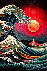 Naklejka premium JAPANESE WAVES