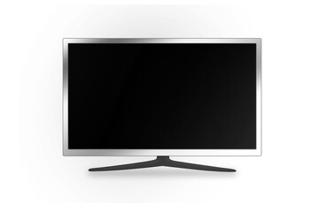 LCD flat screen TV, plasma realistic illustration, tv mockup. Black blank HD monitor mockup. Modern video panel black flat screen. Widescreen display.3d rendering.