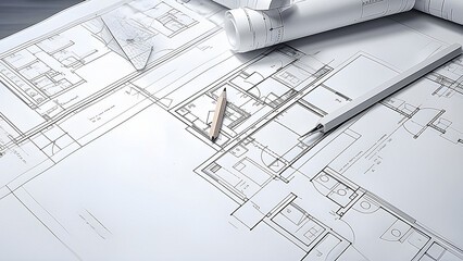 House, design, drawing, architectural plan Generative AI