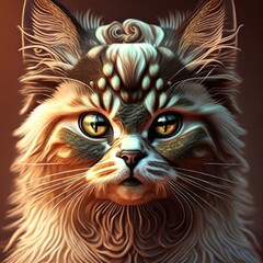 Artistic portrait of an elegant cat. Ai generative