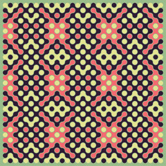Multicolor truchet tiling connections illustration