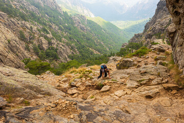 Fototapeta na wymiar Wanderung in der Bergen von Korsika / Col de Bavella