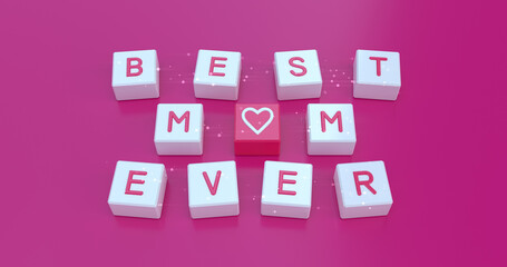 Best mom ever letters in plastic cubes