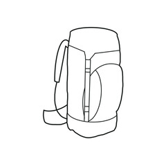 back pack bag camp summer travel hobby hand drawn organic line  