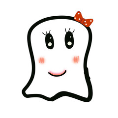 Cute doodle art ghost girl