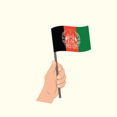 Flag of Afghanistan, Hand Holding flag