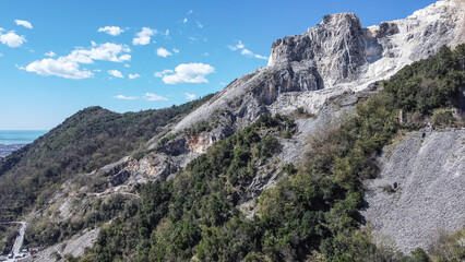 View of Carrara marble quarries