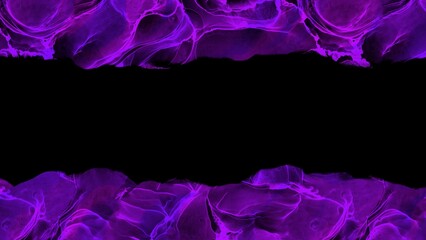 Purple alcohol ink background with black backdrop, creative hand drawn art with colorful accent, painting illustration for wallpapers and print, artwork with copy space
