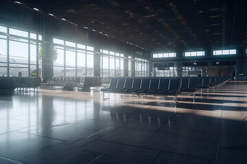 Interior of an Airport. created using Generative Ai