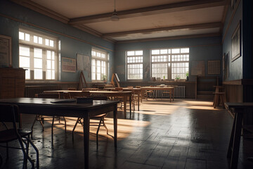 Interior of a classroom. created using Generative Ai
