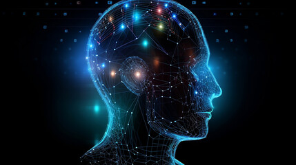 Obraz premium Natural language processing is an area of AI that focuses on the interaction between computers and human languages. Generative AI.
