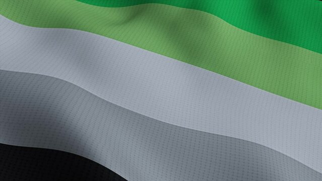 The Aromantic Pride Flag  waving. Aromantic Pride Flag