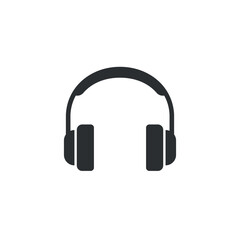 Headphone icon in flat style. Earphone vector illustration on isolated background. Listen music sign business concept.