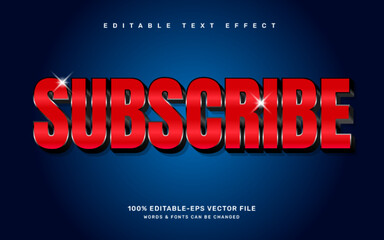 Subscribe editable text effect template