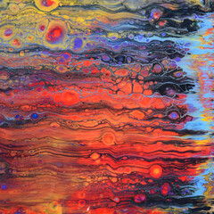 My original painting in bright bold colours, Fluid art