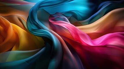 Obraz premium Vibrant Oceanic Embrace as a tidal swirl of brilliant hues cascading over the horizon in a magnificent wave of color Generated by AI