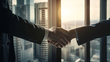Businessmen shake hands, Generative AI