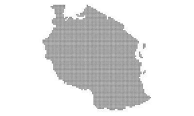 Fototapeta na wymiar Tanzania dotted map with grunge texture in dot style. Abstract vector illustration of a country map with halftone effect for infographic. 