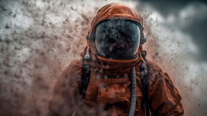 Astronaut in the Martian storm, Generative AI