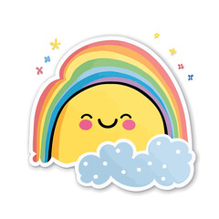 rainbow and clouds, vector SVG