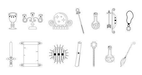 Magic item coloring book set