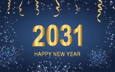 Fototapeta na wymiar 2031 happy new year greetings