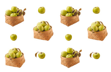Pattern  baskets with apples variety Reinette Semerenko