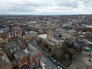 Obraz premium St Paul's Church, Bedford Bedfordshire UK Drone, Aerial, .