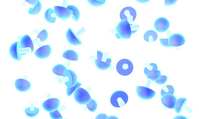 Mushrooms fall on transparent png background. 3D render. Nature and flora. 