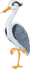Foto op Plexiglas Grey Heron Cartoon Illustration © platinka