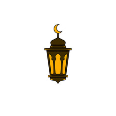 Islamic lantern icon, illustration of a lantern with an elegant concept, suitable for Ramadan and Eid designs
