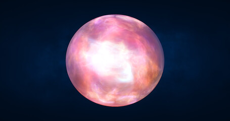 Abstract ball sphere planet iridescent energy transparent glass magic with energy waves in the core abstract background