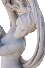 Obraz premium Image of ancient classical style weathered sculpture of naked woman on transparent background